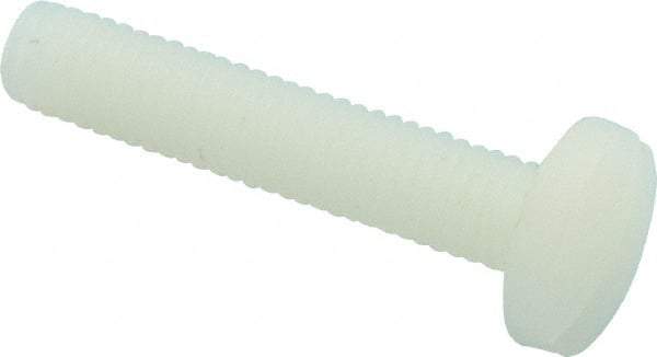 Made in USA - #10-32 UNF, 1" Length Under Head Slotted Drive Machine Screw - Binding Head, Grade 6/6 Nylon, Uncoated, Without Washer - USA Tool & Supply