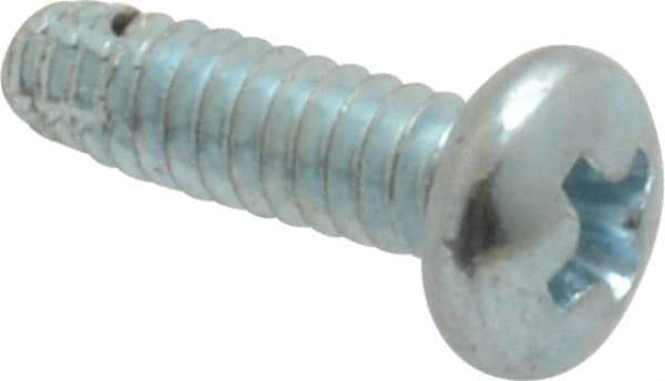 Value Collection - #4-40 UNC Thread, 3/8" Length Under Head, Phillips Drive Steel Thread Cutting Screw - Pan Head, Grade 2, Point Type F, Zinc-Plated Finish - USA Tool & Supply
