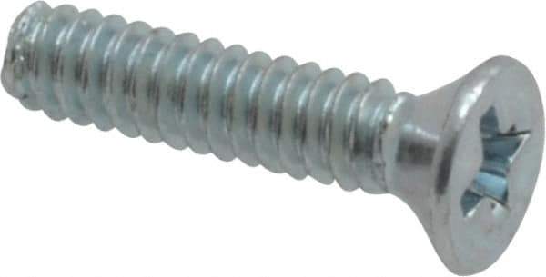 Value Collection - #4-40 UNC, 1/2" OAL Phillips Drive Machine Screw - Flat Head, Grade 2 Steel, Zinc-Plated Finish, Without Washer - USA Tool & Supply