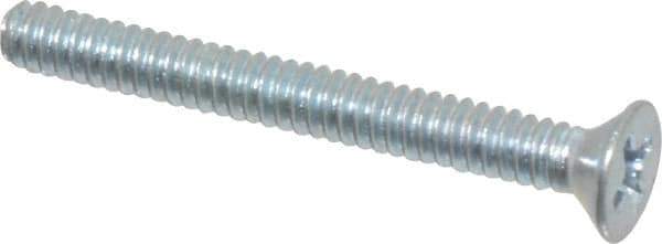 Value Collection - #4-40 UNC, 1" OAL Phillips Drive Machine Screw - Flat Head, Grade 2 Steel, Zinc-Plated Finish, Without Washer - USA Tool & Supply
