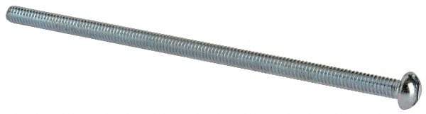 Value Collection - 1/4-20 UNC, 6" Length Under Head Slotted Drive Machine Screw - Round Head, Grade 2 Alloy Steel, Zinc-Plated Finish, Without Washer - USA Tool & Supply