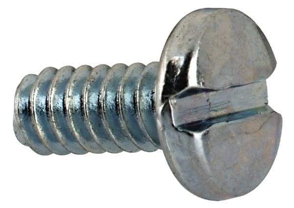 Value Collection - #4-40 UNC, 1/4" Length Under Head Slotted Drive Machine Screw - Binding Head, Grade J82 Steel, Zinc-Plated Finish, Without Washer - USA Tool & Supply