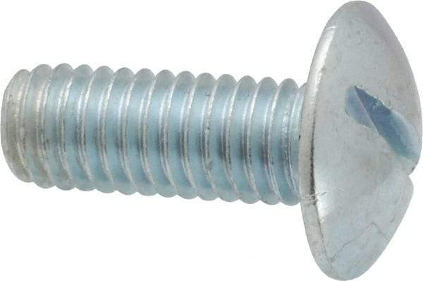 Value Collection - 3/8-16 UNC, 1" Length Under Head Slotted Drive Machine Screw - Truss Head, Grade 2 Steel, Zinc-Plated Finish, Without Washer - USA Tool & Supply