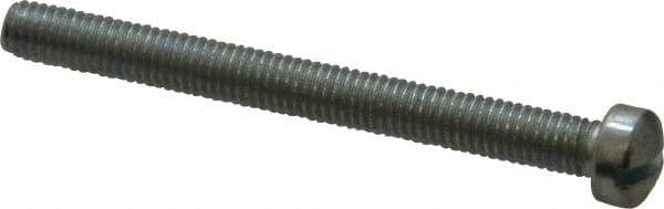 Value Collection - #10-32 UNF, 2" Length Under Head Slotted Drive Machine Screw - Fillister Head, Grade J82 Steel, Zinc-Plated Finish, Without Washer - USA Tool & Supply