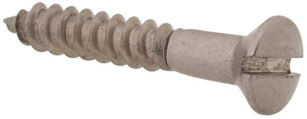 Value Collection - #4, 3/4" Length Under Head, Slotted Drive, Oval Head Wood Screw - Stainless Steel, Grade 18-8 - USA Tool & Supply