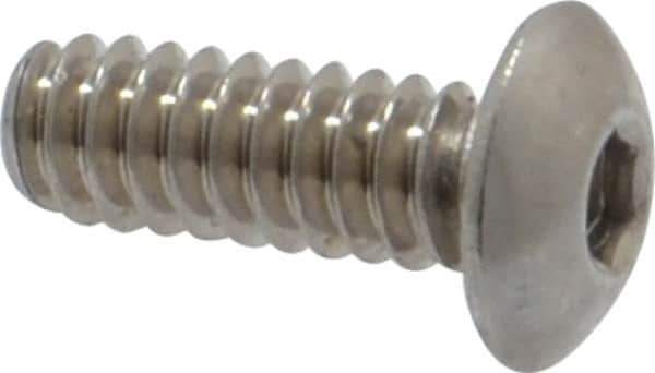 Value Collection - #4-40 UNC Hex Socket Drive, Button Screw - Grade 18-8 Stainless Steel, Uncoated, Fully Threaded, 5/16" Length Under Head - USA Tool & Supply