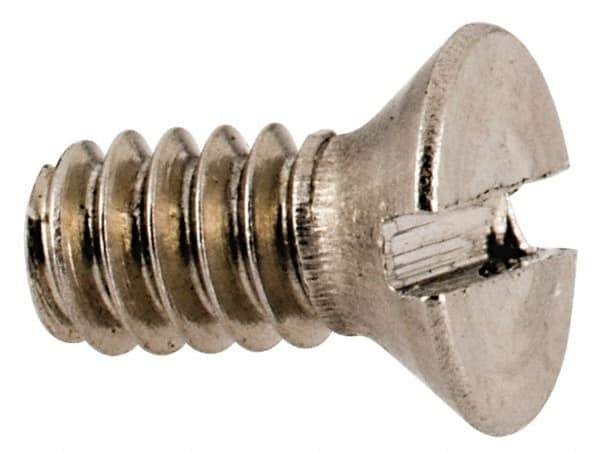 Value Collection - #4-40 UNC, 1/4" OAL Slotted Drive Machine Screw - Flat Head, Grade 18-8 Stainless Steel, Uncoated, Without Washer - USA Tool & Supply