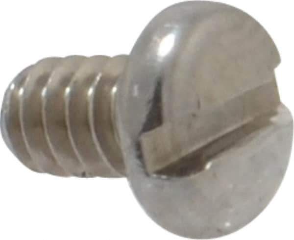 Value Collection - #4-40 UNC, 3/16" Length Under Head Slotted Drive Machine Screw - Pan Head, Grade 18-8 Stainless Steel, Uncoated, Without Washer - USA Tool & Supply