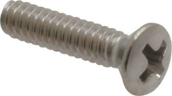 Value Collection - #4-40 UNC, 1/2" OAL Phillips Drive Machine Screw - Oval Head, Grade 18-8 Stainless Steel, Uncoated, Without Washer - USA Tool & Supply