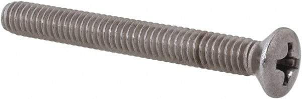 Value Collection - #8-32 UNC, 1-1/2" OAL Phillips Drive Machine Screw - Oval Head, Grade 18-8 Stainless Steel, Uncoated, Without Washer - USA Tool & Supply