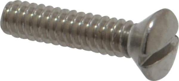 Value Collection - #4-40 UNC, 1/2" OAL Slotted Drive Machine Screw - Oval Head, Grade 18-8 Stainless Steel, Uncoated, Without Washer - USA Tool & Supply