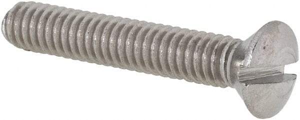 Value Collection - #8-32 UNC, 1" OAL Slotted Drive Machine Screw - Oval Head, Grade 18-8 Stainless Steel, Uncoated, Without Washer - USA Tool & Supply