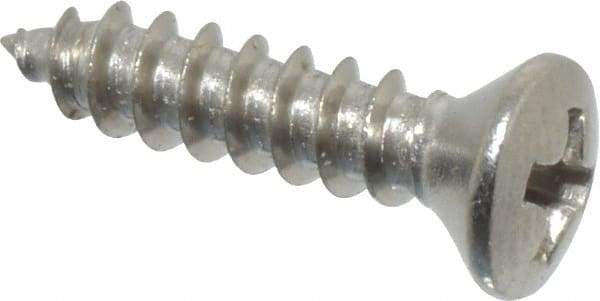 Value Collection - #4 Oval Head Phillips Sheet Metal Screw - Stainless Steel, 1/2" OAL, Grade 18-8 - USA Tool & Supply