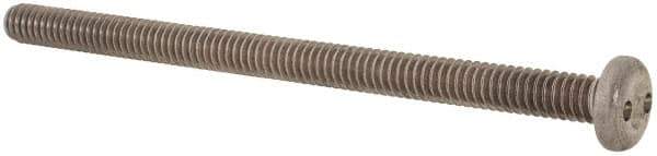 Made in USA - 1/4-20 UNC, 4" OAL Spanner Drive Machine Screw - Pan Head, Grade 18-8 Stainless Steel, Uncoated, Without Washer - USA Tool & Supply