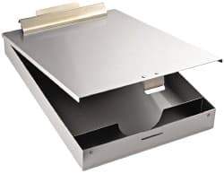 Saunders - 13-3/8 Inch Long x 9 Inch Wide x 1 Inch High, Clip Board - Silver - USA Tool & Supply
