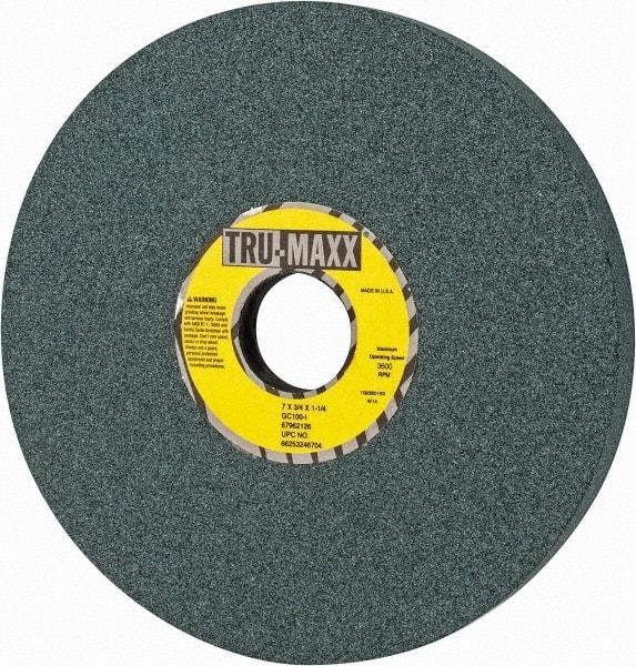 Tru-Maxx - 7" Diam x 1-1/4" Hole x 3/4" Thick, I Hardness, 100 Grit Surface Grinding Wheel - Silicon Carbide, Type 5, Fine Grade, 3,600 Max RPM, Vitrified Bond, One-Side Recess - USA Tool & Supply