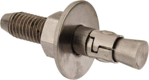 Powers Fasteners - 5/8" Diam, 5/8" Drill, 3-1/2" OAL, Wedge Expansion Concrete Anchor - 304 Stainless Steel, Hex Nut Head, Hex Drive, 2" Thread Length - USA Tool & Supply