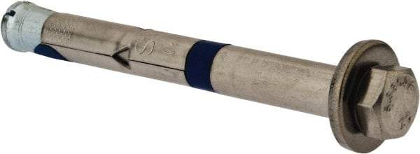 Powers Fasteners - 3/8" Diam, 3/8" Drill, 3-1/2" OAL, 2-1/2" Min Embedment Sleeve Concrete Anchor - 304 Stainless Steel, Hex Head, Hex Drive - USA Tool & Supply
