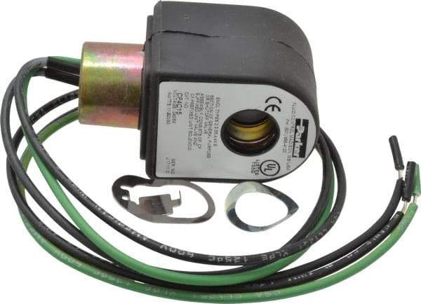 Parker - 240 Volt, 18 Coil Lead Length, Class F, Solenoid Coil - 11.0 Watt, NEMA 4X Enclosure, Use with Parker Skinner Gold Ring Series Valves - USA Tool & Supply