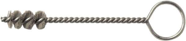 Weiler - 13.1mm Diam Helical Nylon Tube Brush - Single Spiral, 0.012" Filament Diam, 1" Brush Length, 5" OAL, 0.194" Diam Galvanized Steel Shank - USA Tool & Supply