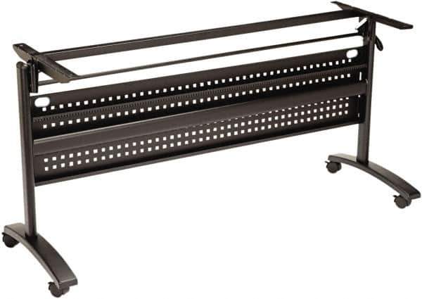 ALERA - 20" Long x 58" Wide x 28" High Stationary Modesty Panel Table Base - Black, Steel - USA Tool & Supply