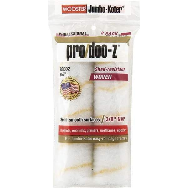 Wooster Brush - 3/8" Nap, 6-1/2" Wide Paint Mini Roller Covers - Medium Texture, Woven - USA Tool & Supply