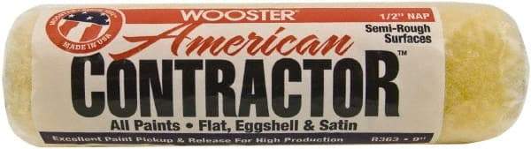 Wooster Brush - 1/2" Nap, 9" Wide Paint Roller - Semi-Rough Texture, Synthetic Knit - USA Tool & Supply