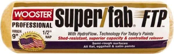Wooster Brush - 1/2" Nap, 9" Wide Paint Roller - Semi-Rough Texture, Synthetic Knit - USA Tool & Supply