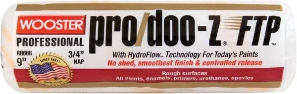 Wooster Brush - 3/4" Nap, 9" Wide Paint Roller - Rough Texture, Woven - USA Tool & Supply