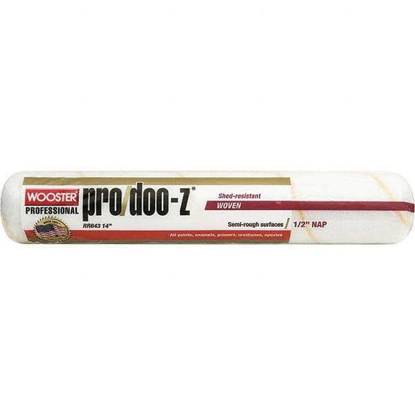 Wooster Brush - 1/2" Nap, 14" Wide Paint Roller - Semi-Rough Texture, Woven - USA Tool & Supply