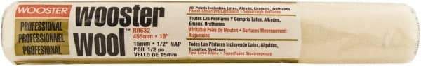 Wooster Brush - 1/2" Nap, 18" Wide Paint Roller - Semi-Rough Texture, Lambswool - USA Tool & Supply