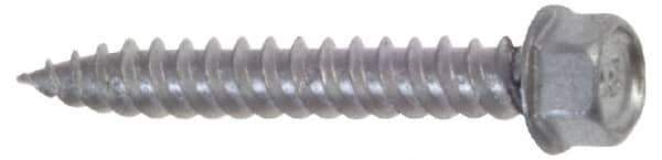 Buildex - #9 Hex Washer Head Sheet Metal Screw - Steel, 2-1/2" Length Under Head - USA Tool & Supply