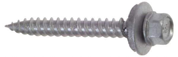 Buildex - #9 Hex Washer Head Sheet Metal Screw - Steel, 3" Length Under Head - USA Tool & Supply