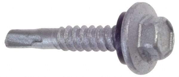 Buildex - #10, Hex Washer Head, Hex Drive, 3/4" Length Under Head, #3 Point, Self Drilling Screw - Steel - USA Tool & Supply