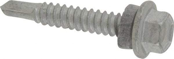 Buildex - 1/4", Hex Washer Head, Hex Drive, 1-1/2" Length Under Head, #3 Point, Self Drilling Screw - Steel - USA Tool & Supply