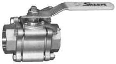 Sharpe Valves - 2" Pipe, Full Port, Stainless Steel Standard Ball Valve - 3 Piece, Inline - One Way Flow, FNPT x FNPT Ends, Locking Lever Handle, 1,000 WOG, 125 WSP - USA Tool & Supply