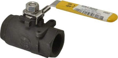 Sharpe Valves - 1" Pipe, Standard Port, Carbon Steel Steam Service Ball Valve - 1 Piece, Inline - One Way Flow, FNPT x FNPT Ends, Locking Lever Handle, 2,000 WOG, 250 WSP - USA Tool & Supply