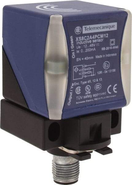 Telemecanique Sensors - PNP, NO/NC, 40mm Detection, Rectangular, Inductive Proximity Sensor - 3 Wires, IP65, IP67, IP69, 12 to 48 VDC, 40mm Long x 70mm Wide - USA Tool & Supply