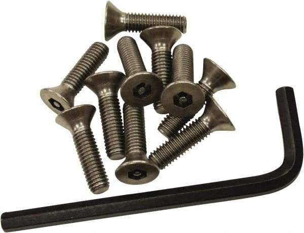 Acorn Engineering - #10-32, 3/4" Long Hex Drive Machine Screw - Flat Head, Grade 18-8 Stainless Steel, Uncoated - USA Tool & Supply