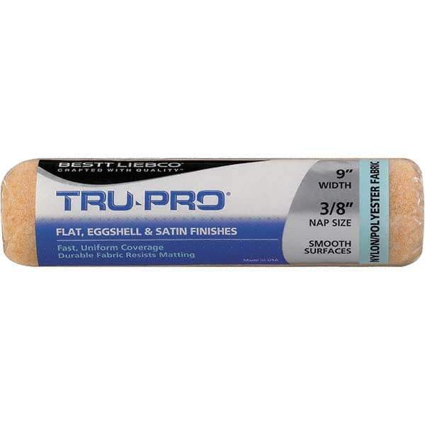Bestt-Liebco - 3/8" Nap, 9" Wide Paint Roller Cover - Smooth Texture, Nylon & Polyester - USA Tool & Supply