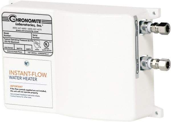 Chronomite - 277 Volt Electric Water Heater - 5.54 KW, 20 Amp, 12 Wire Gauge - USA Tool & Supply