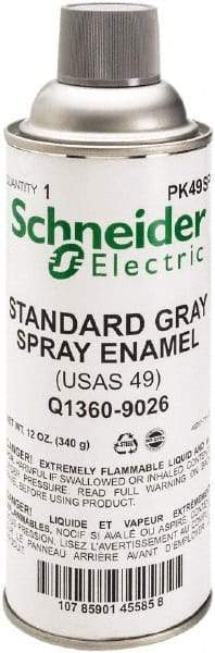 Square D - Gray, Flat, Enamel Spray Paint - USA Tool & Supply