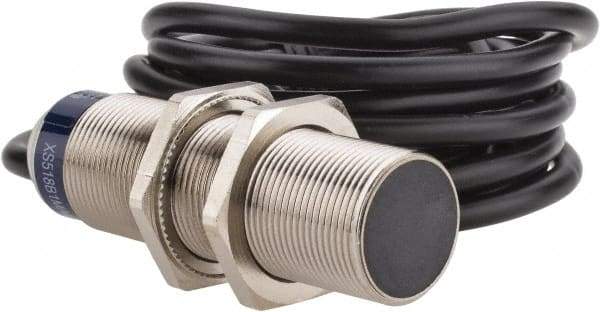 Telemecanique Sensors - NPN, PNP, 5mm Detection, Cylinder, Inductive Proximity Sensor - 2 Wires, IP68, IP69, 24 to 240 VAC/VDC, M18x1 Thread, 62mm Long - USA Tool & Supply