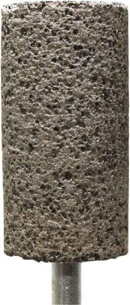 Tru-Maxx - 1" Head Diam x 1" Thickness, W222, Cylinder End, Zirconia Alumina Mounted Point - Brown, Coarse Grade, 36 Grit, 15,900 RPM - USA Tool & Supply
