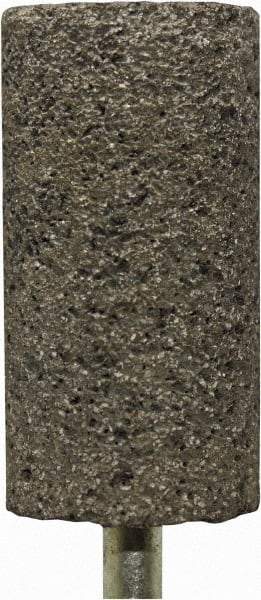Tru-Maxx - 3/4" Head Diam x 2" Thickness, W208, Cylinder End, Zirconia Alumina Mounted Point - Brown, Coarse Grade, 24 Grit, 18,750 RPM - USA Tool & Supply