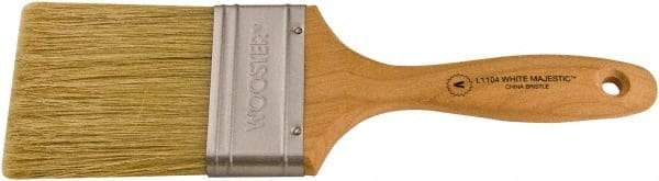 Wooster Brush - 2-1/2" Flat Hog Varnish Brush - 3-3/16" Bristle Length, 6-1/2" Maple Beavertail Handle - USA Tool & Supply