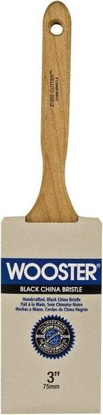 Wooster Brush - 3" Flat Hog Sash Brush - 3-7/16" Bristle Length, 6-1/8" Maple Fluted Handle - USA Tool & Supply