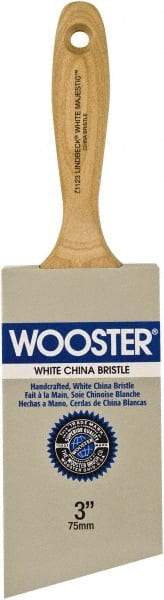 Wooster Brush - 3" Angled Hog Varnish Brush - 2-15/16" Bristle Length, 5-1/8" Maple Beavertail Handle - USA Tool & Supply