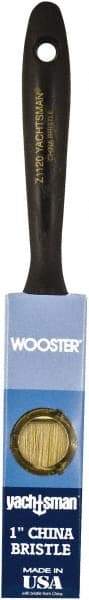 Wooster Brush - 1" Flat Hog Varnish Brush - 2-3/16" Bristle Length, 6-1/2" Plastic Beavertail Handle - USA Tool & Supply