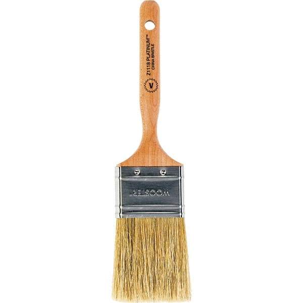 Wooster Brush - 2" Flat Hog Varnish Brush - 2-11/16" Bristle Length, 5-1/8" Maple Dowel Handle - USA Tool & Supply